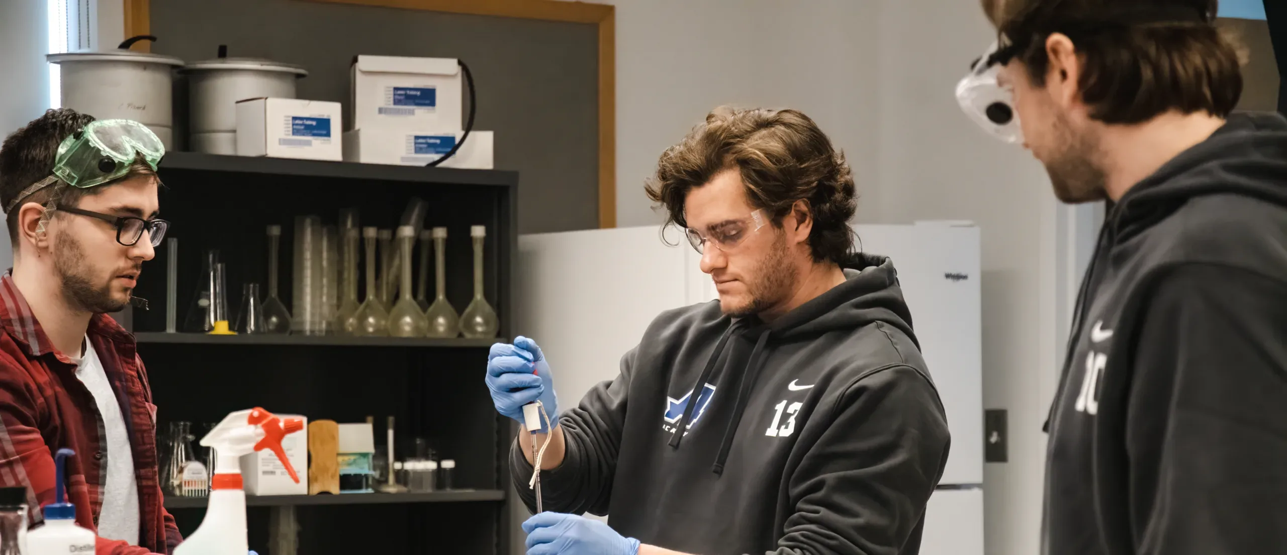 A science student working in the lab.