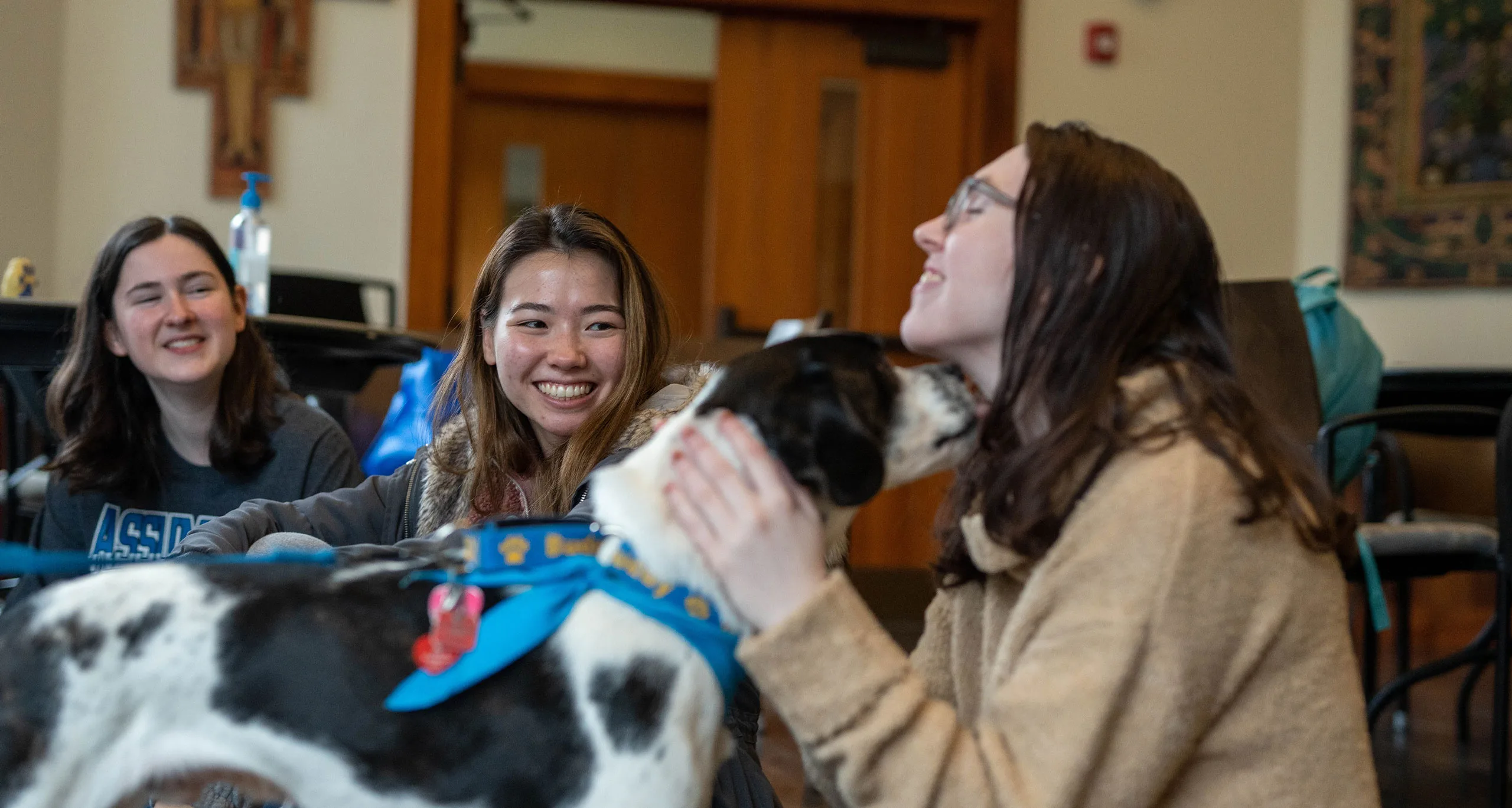 students with animals