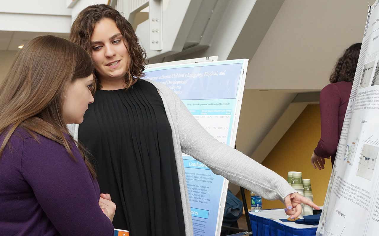 students presenting posters