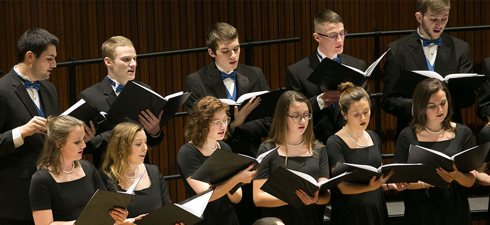 Assumption Chorale singing