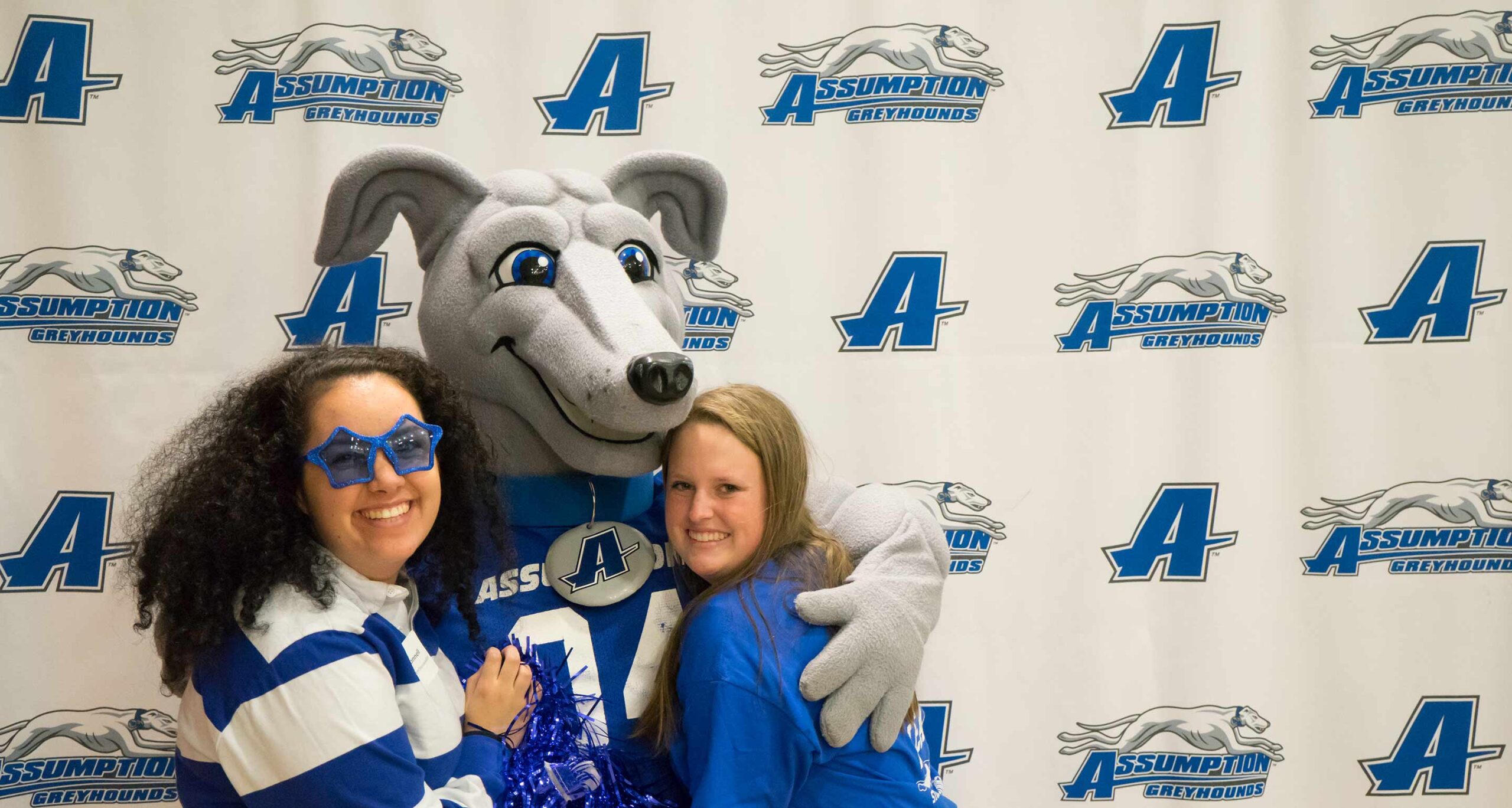 students with mascot pierre