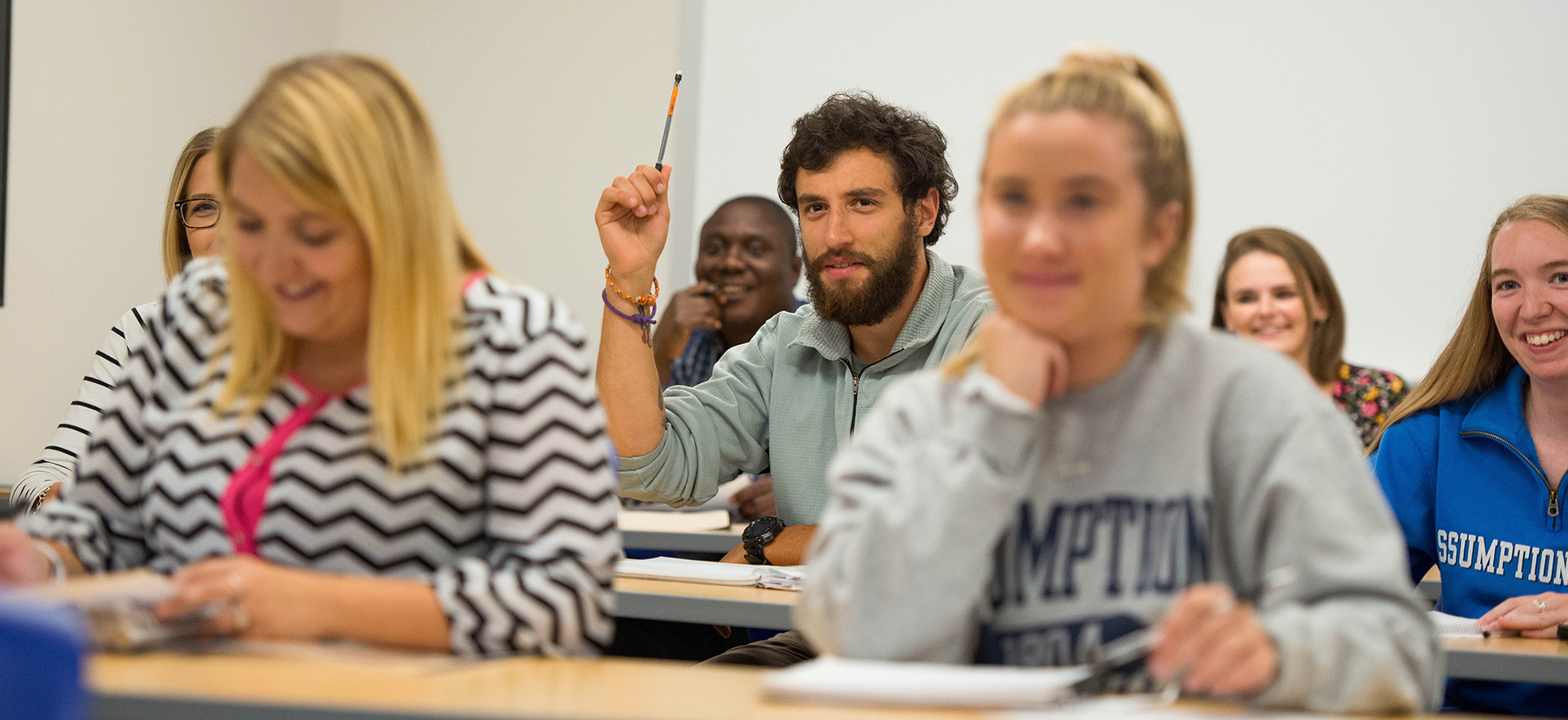 Photo of Assumption University students in a classroom.