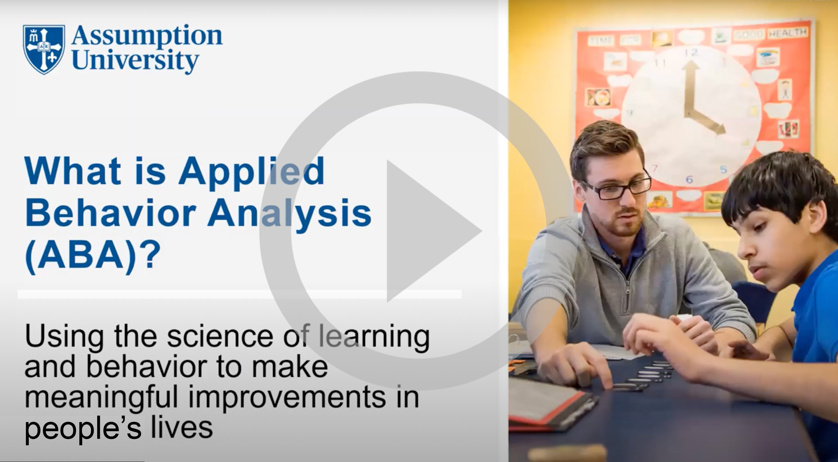 Assumption University Applied Behavior Analysis (ABA) Master's Program