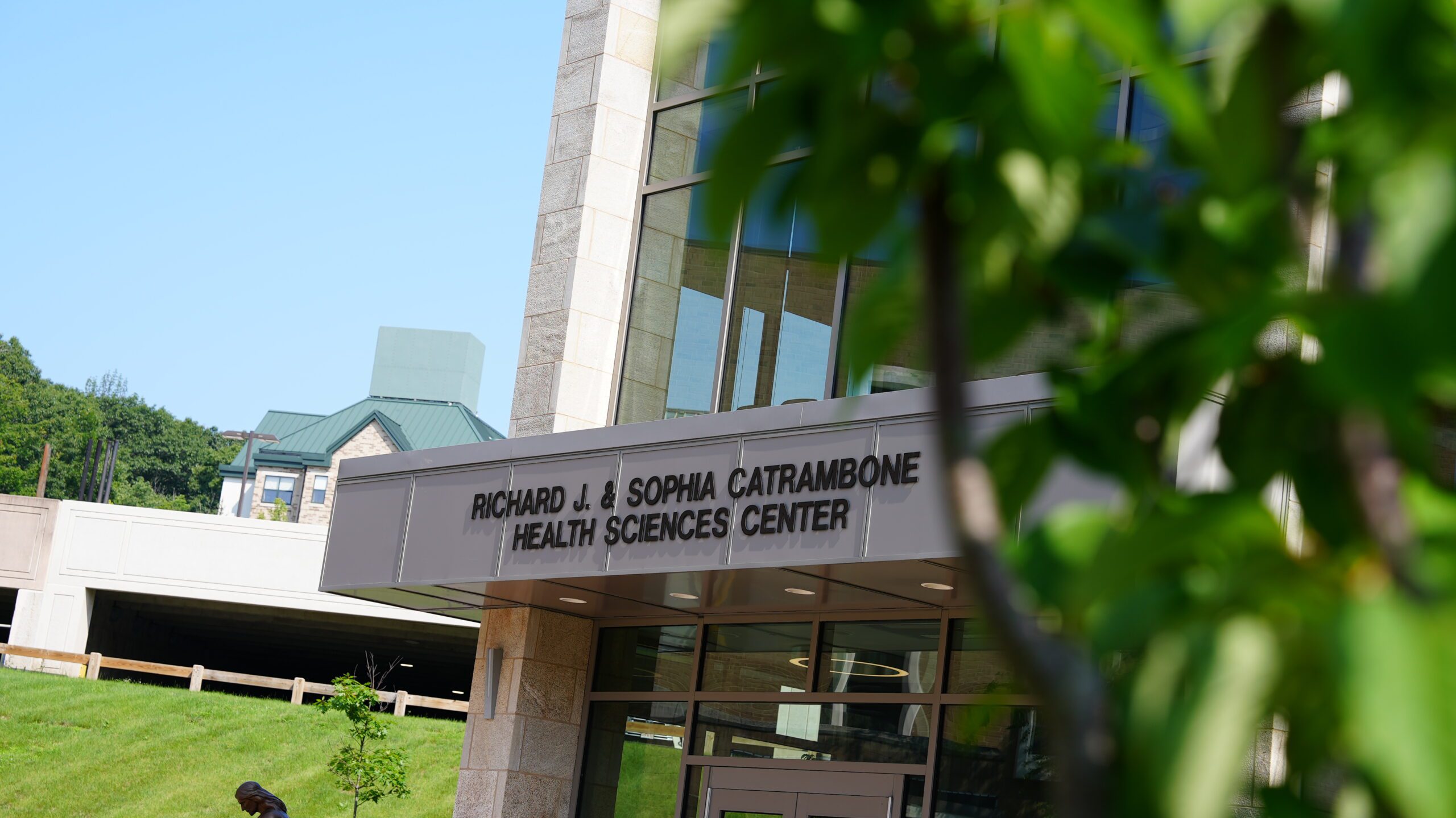 A photo of the Catrambone Health Sciences Building sign.