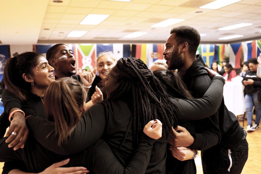 A group of Assumption University students attend the University's Multicultural Day celebration.