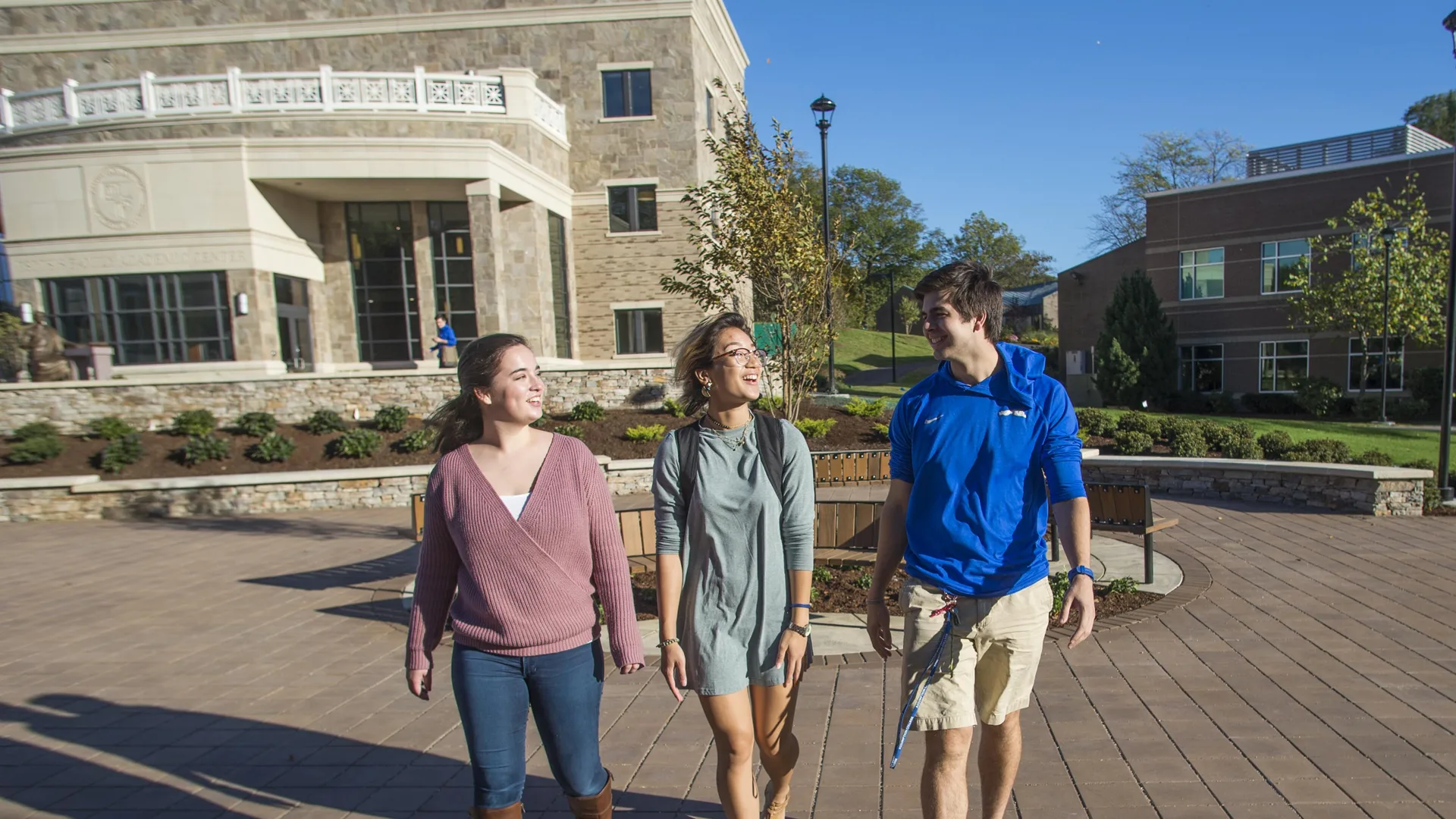 Assumption University students walking on campus