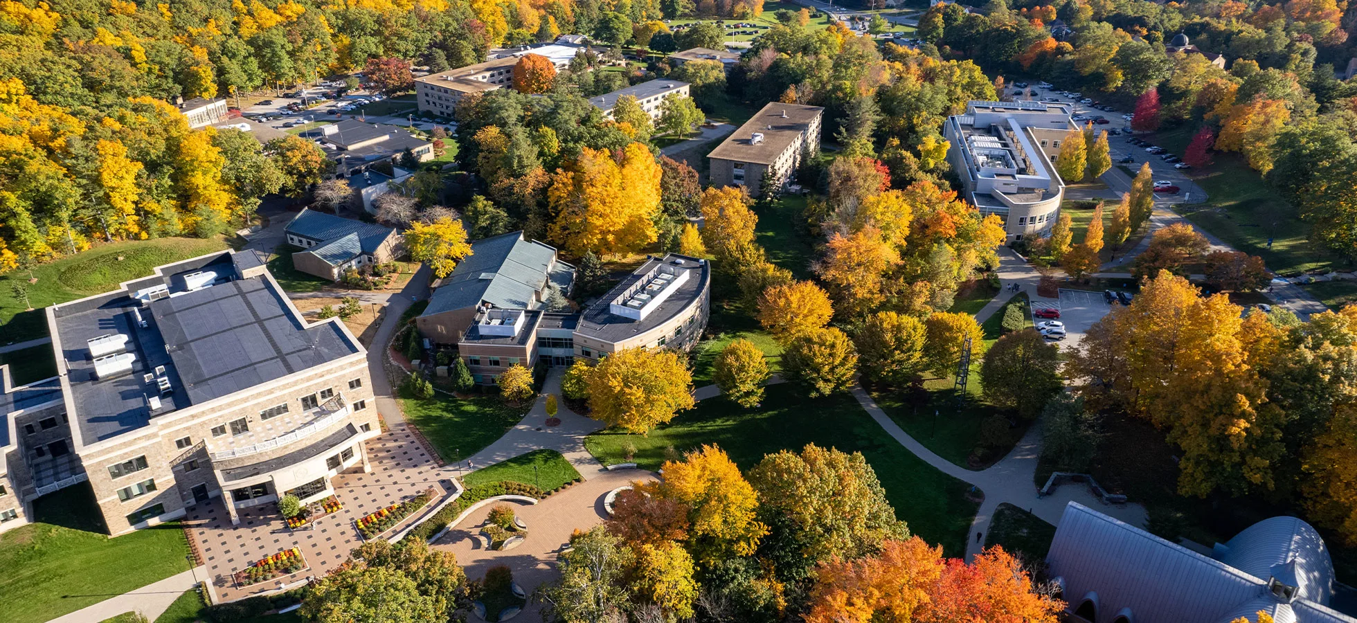 A photo of Assumption University from above campus.